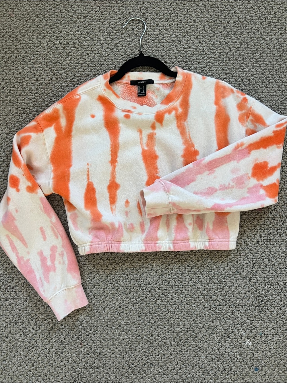 Colorful Crop Tie-Dye Cropped Sweatshirt size medium F21